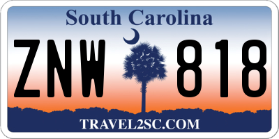 SC license plate ZNW818