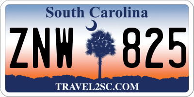 SC license plate ZNW825