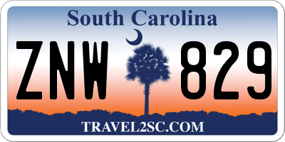 SC license plate ZNW829