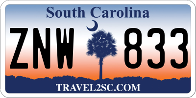 SC license plate ZNW833