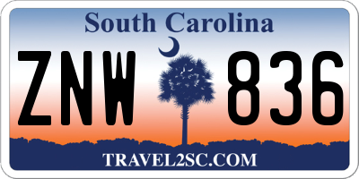 SC license plate ZNW836