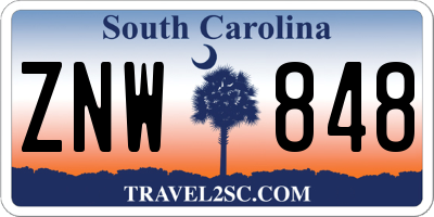 SC license plate ZNW848