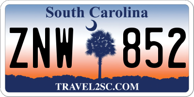 SC license plate ZNW852