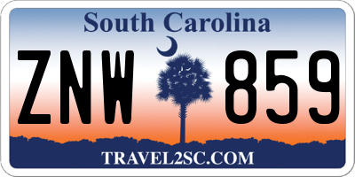 SC license plate ZNW859
