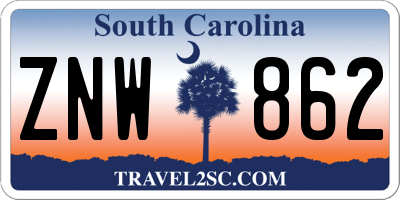 SC license plate ZNW862