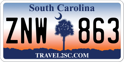 SC license plate ZNW863