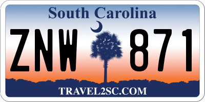 SC license plate ZNW871