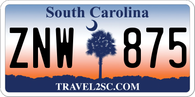 SC license plate ZNW875