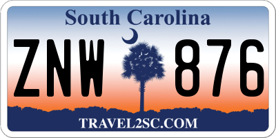 SC license plate ZNW876