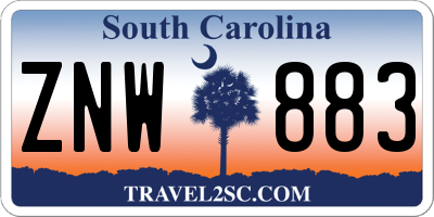 SC license plate ZNW883