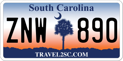 SC license plate ZNW890