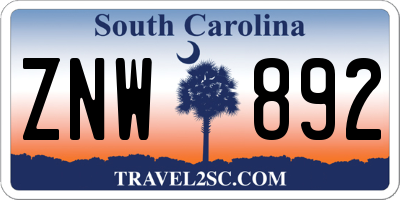 SC license plate ZNW892