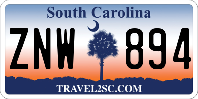 SC license plate ZNW894