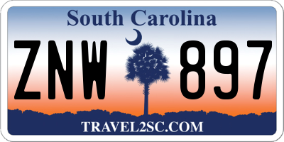 SC license plate ZNW897