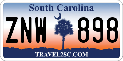 SC license plate ZNW898