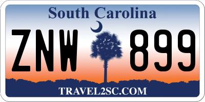 SC license plate ZNW899