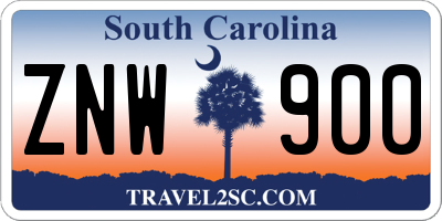 SC license plate ZNW900