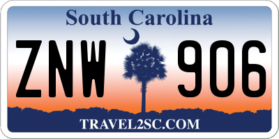 SC license plate ZNW906