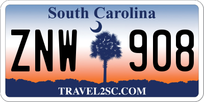 SC license plate ZNW908