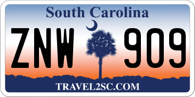 SC license plate ZNW909