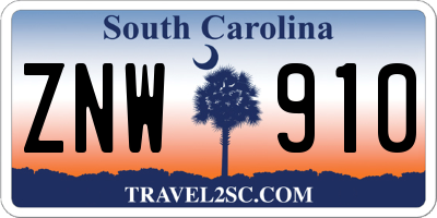 SC license plate ZNW910