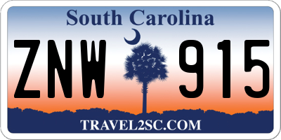 SC license plate ZNW915