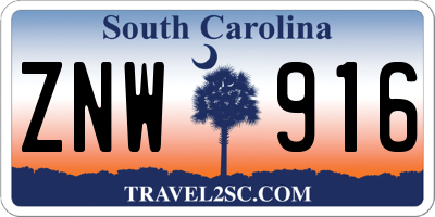 SC license plate ZNW916