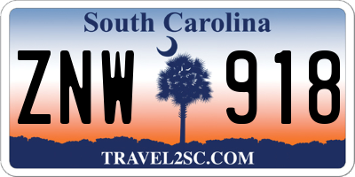 SC license plate ZNW918