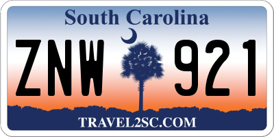 SC license plate ZNW921