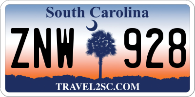 SC license plate ZNW928