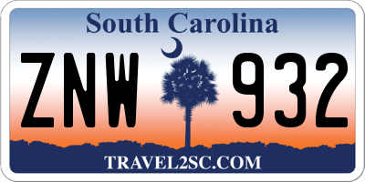 SC license plate ZNW932