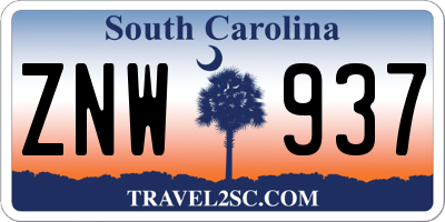 SC license plate ZNW937