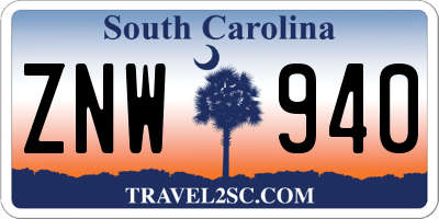 SC license plate ZNW940