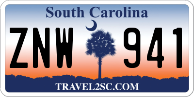 SC license plate ZNW941