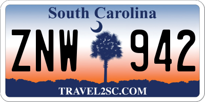 SC license plate ZNW942