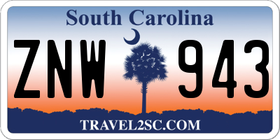 SC license plate ZNW943