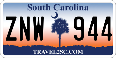 SC license plate ZNW944