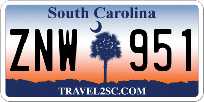SC license plate ZNW951