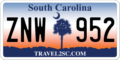 SC license plate ZNW952
