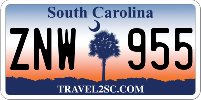 SC license plate ZNW955