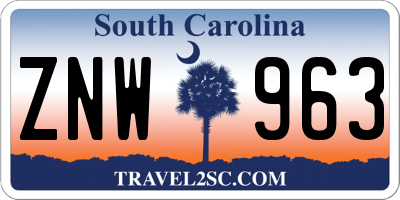 SC license plate ZNW963