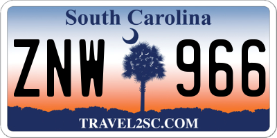 SC license plate ZNW966