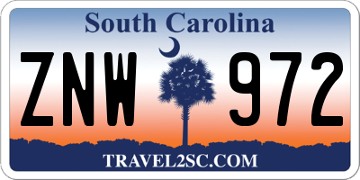 SC license plate ZNW972