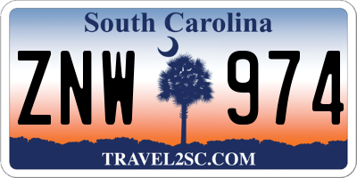 SC license plate ZNW974