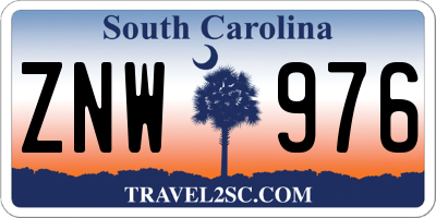 SC license plate ZNW976