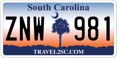 SC license plate ZNW981