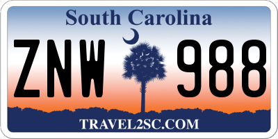 SC license plate ZNW988