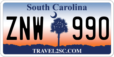 SC license plate ZNW990