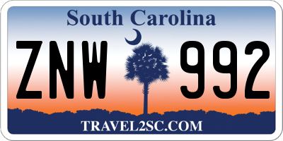 SC license plate ZNW992