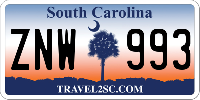 SC license plate ZNW993
